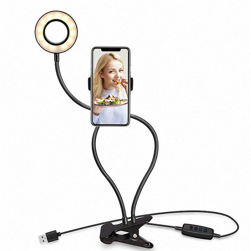 3 Modes Led Ring Licht Usb Interface Helderheid Verstelbare Vullen Licht Schoonheid Lamp Op-Camera Video Lichten Live Schoonheid lamp