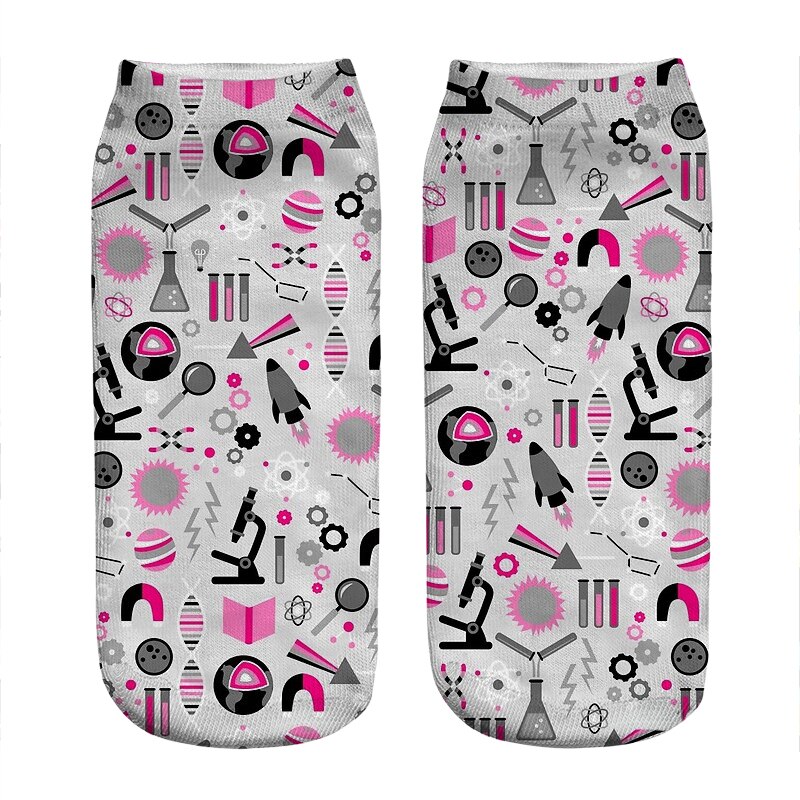 Chaussettes kawaii pour femmes, imprimé de chimie, incroyable, harajuku, drôle, nouveauté, mignonnes, pour filles,: DW01068