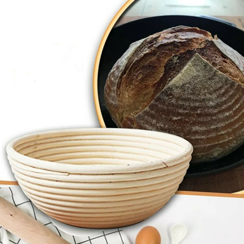 Rund brödkorg jäskorg bakning bröd gör jäskorgar för surdegsbröd surdegsjäsningskorg