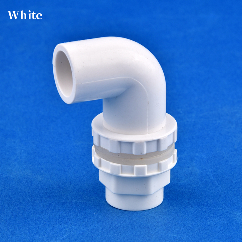 16 ~ 50 mm weißes PVC-Aquarium-Ablaufgelenk 90 ° Ellenbogen Entwässerung Anschluss Garten Bewässerung Aquarium Überlauf Wasser Versorgung Rohr Teile: Gold / 1/4''