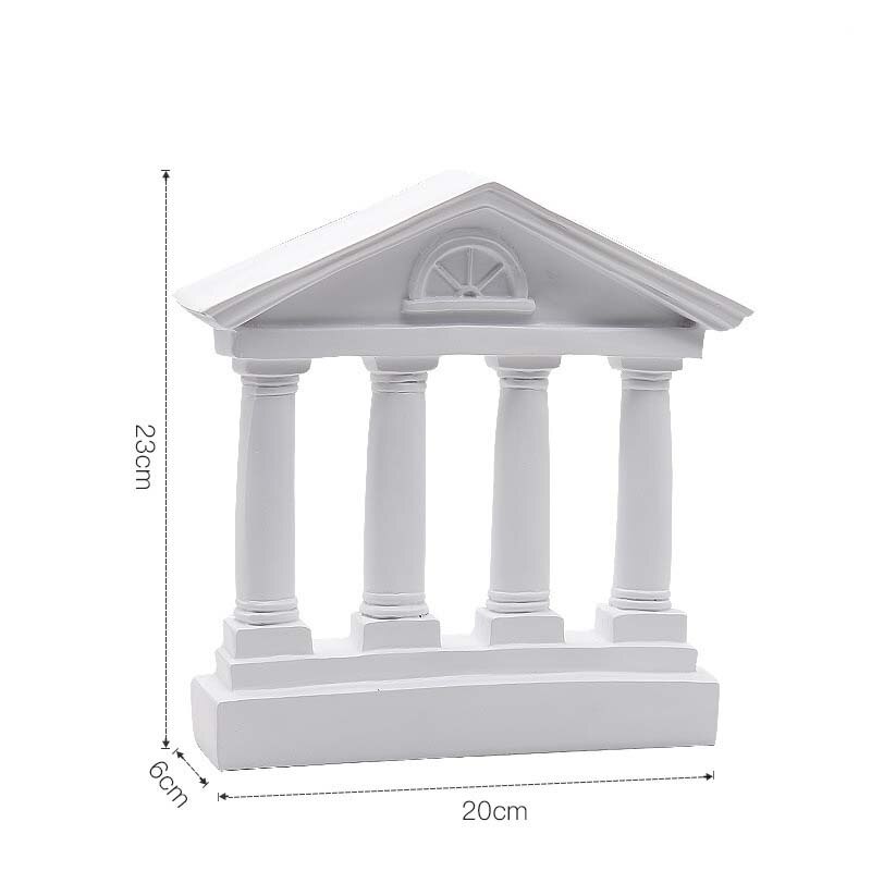 Europeiske arkitekturfigurer gresk tempel romersk kolonne harpiksskulptur hvit for innredning av restaurantinnredning: Saturnens tempel