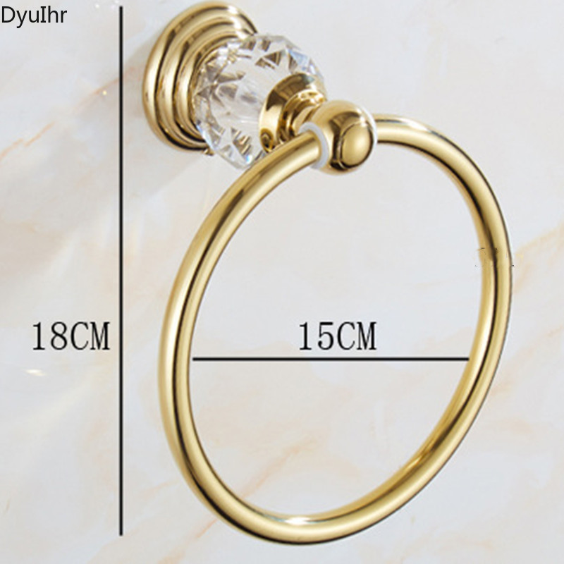 Europese Stijl Golden Crystal Handdoek Ring, Ring Handdoekenrek, Handdoek Opknoping Ring, Antieke Badkamer Handdoek Rek, badhanddoek Opknoping