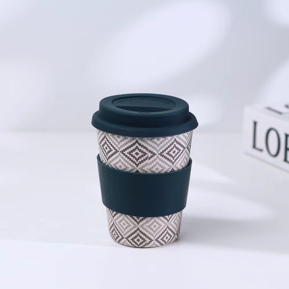 Bamboo Fibre Cup,BPA Free Ecofriendly Cups, Reusable Travel Mugs for Coffee: Geometry