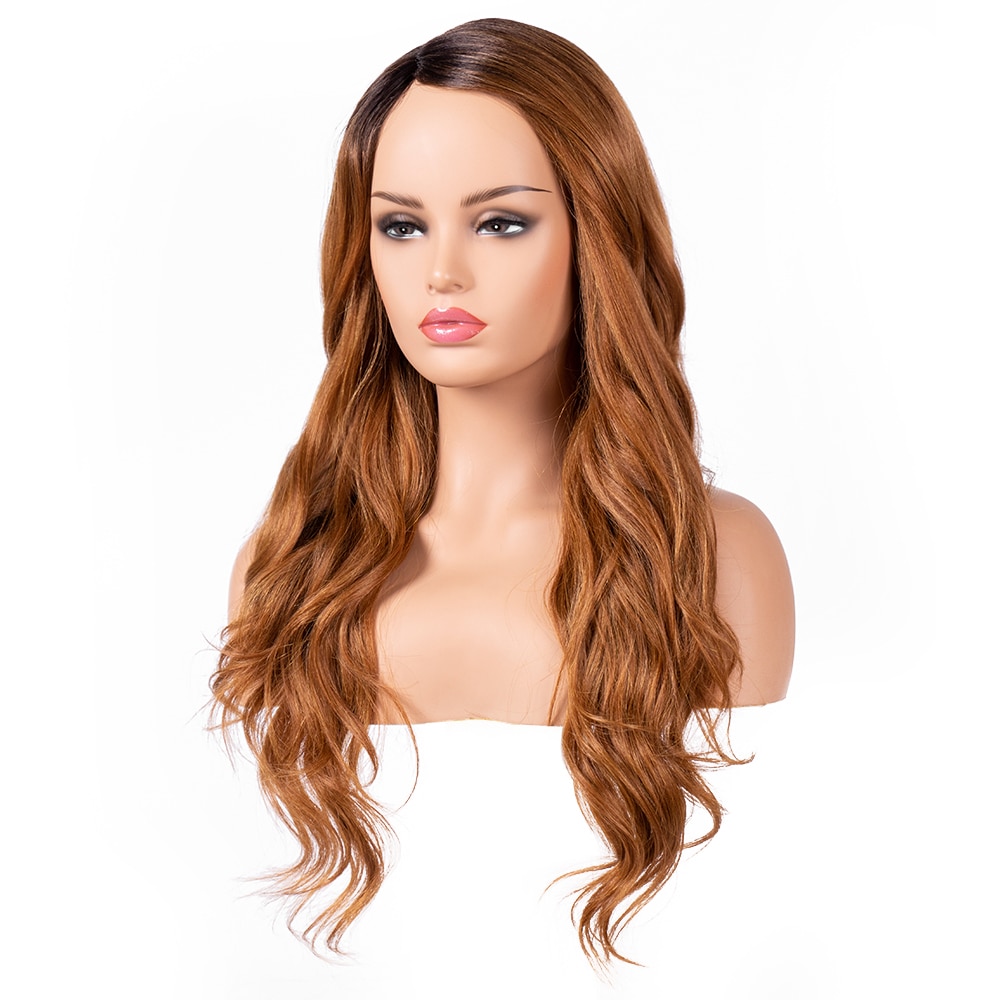 BESTUNG 24inch Synthetic Lace Wig Long Wavy Heat Resistant Fiber Ombre Hair Wigs for Black Women