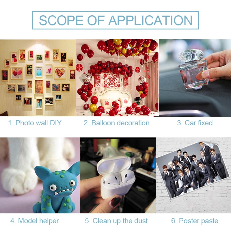 Multipurpose Blue Reusable Self-Adhesive Clay For Home Office School Removable Adhesive Putty Tabs Tack Clay