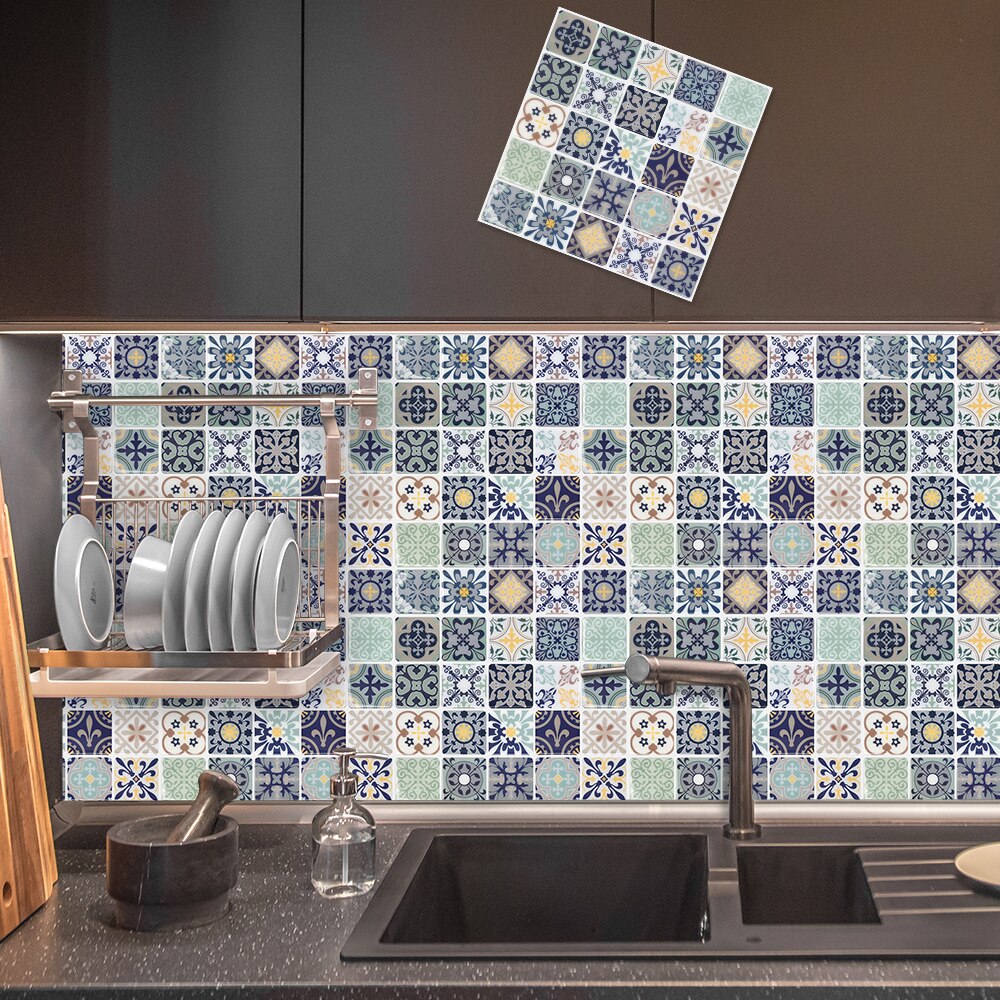 Fancy tiles Morocco Peel and Stick Backsplash Tile 12x12 Inch Self Adhesive Wall Sticker Kitchen