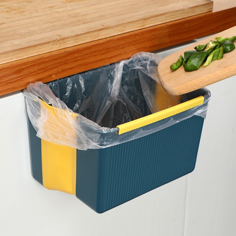 Cubo de basura colgante para cocina, papelera plegable montada en la pared, para baño, inodoro, Coche