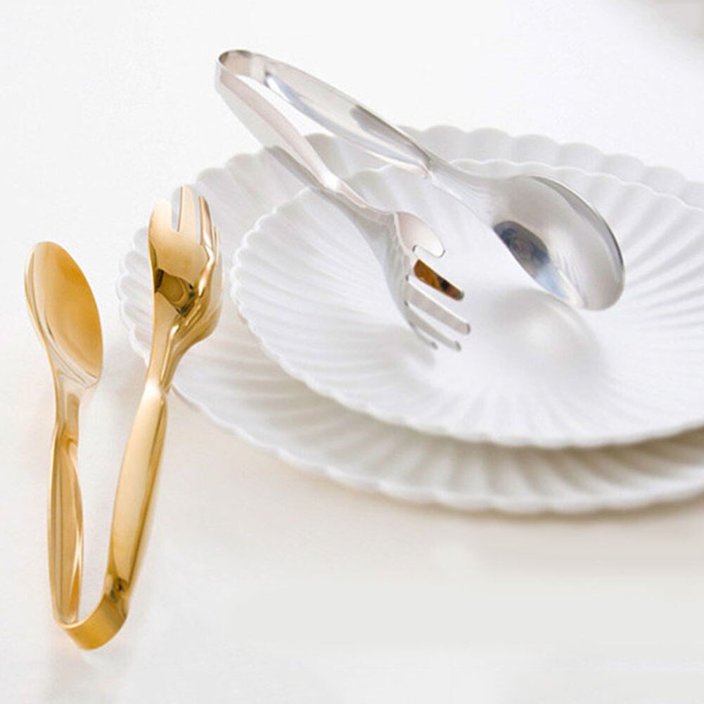 Mattang i rustfritt stål gull splint kjøkkenutstyr buffet matlagingsverktøy bbq klips brød biff tang klips kjøkken tilbehør