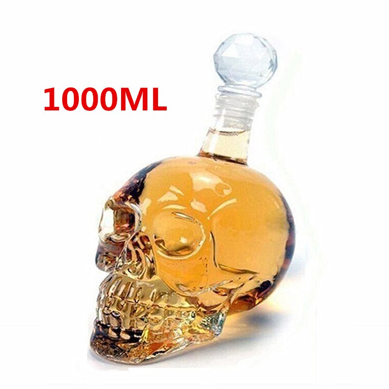 Gennemsigtig kranium glas vin karaffel, whisky kraniet skudt glas, skelet vinglas til bar familie halloween dekoration krus: 1000ml