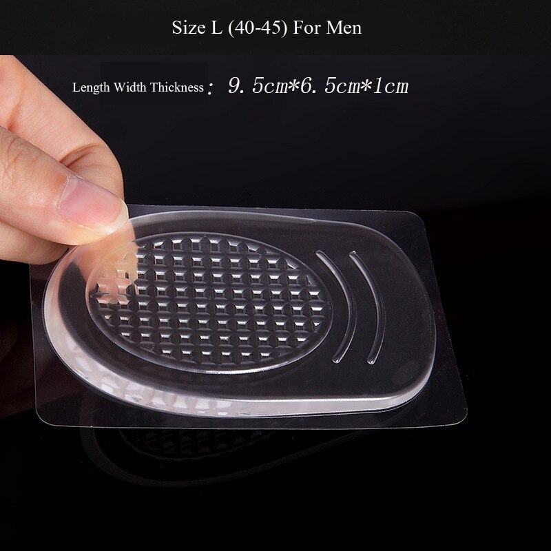 Almohadillas de silicona para el talón para hombre y mujer, zapatos con copa para insertar el talón, alivia el dolor, aumenta la altura, plantilla de Medio Gel: Men Heel Pad 2
