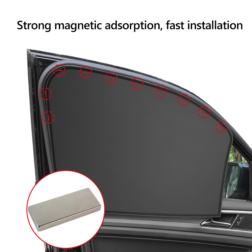 Magnetic Car Side Window Sunshade Cover Sun Visor Summer Protection Window Curtain for Front / Rear Black Car Curtain