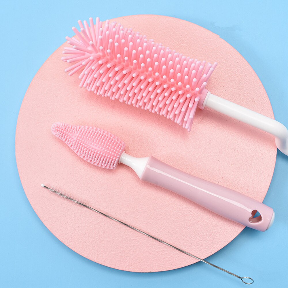 Abs-silikon-babyflaschenbürsten-einstellen, drehbar, handlich, becherreinigung, 360- grad-schnullerbürsten, babyflaschen-reinigungsgerät