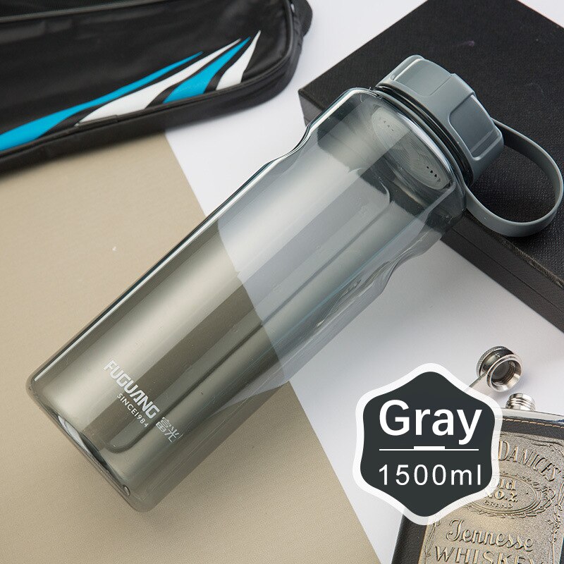 1000ml/2000ml Cycling Bike Water Bottle Bicycle Portable Kettle Water Cup Plastic Outdoor Sports Mountain Cycling Drink Bottles: 92 Gray 1500ml