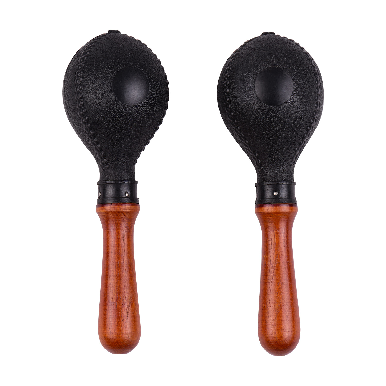 Par træ maracas sand hammer percussion instrument med plastskaller træ håndtag