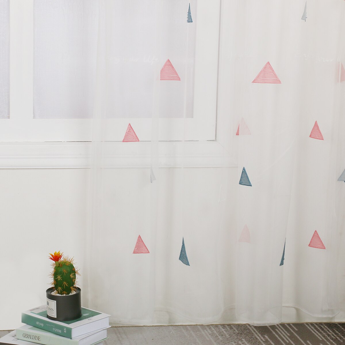 Cortinas triangulares de tul de estilo moderno para dormitorio de niños, ventanas personalizadas, sala de estar, acabado para