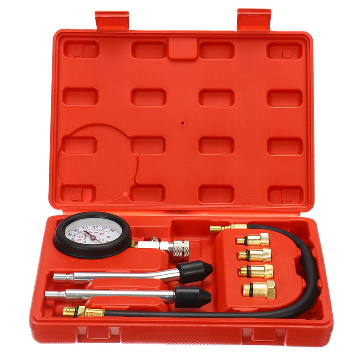 Pro Petrol Gas Engine Cylinder Compression Tester Oil Pressure Gauge Kit Motor Auto Compression Leakage Diagnostic Tool