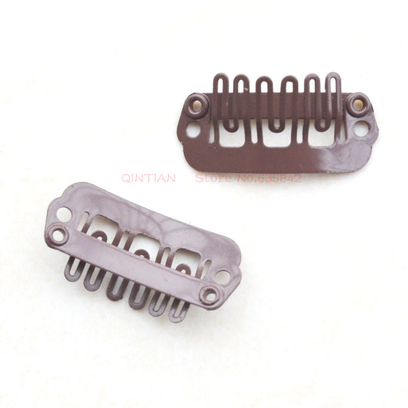 100 stk. 23mm klips til hårextensions, mini-klip, klips i rustfrit stål, kamme, trykknap til paryk, gør-det-selv-værktøj