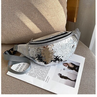 Vrouwen Meisjes Fanny Pack Shiny Sequin Taille Heup Tas Met Verstelbare Riem Vrouwelijke Mode Taille Packs