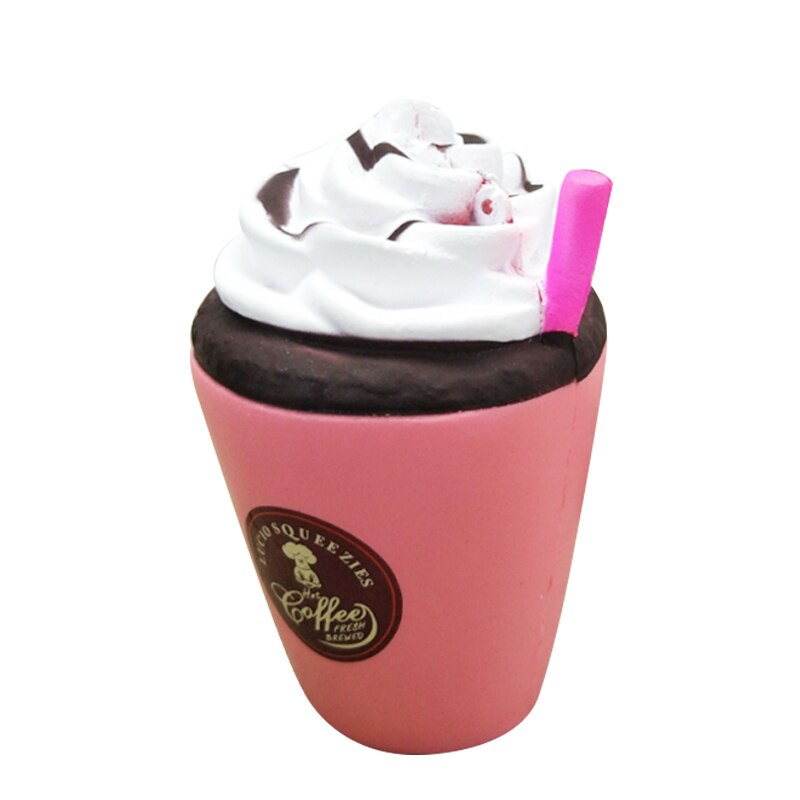 helado de leche Squishies suave perfumado de crecimiento lento juguete para apretar PU pan para chico divertido alivio del estrés 10*6,5 CM: Pink