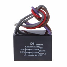 CBB61 Electrical Power Relay Connecting Capacitor 4.5uf+6uf+5uf 250V 5 Wire Trimmer Capacitors