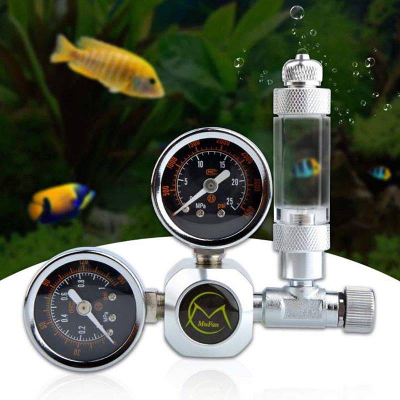 Aquarium CO2 Pressure Regulator 220V Electromagnetic Pressure Gauge System Regulator Automatic Electric Switch Pressure Reducer