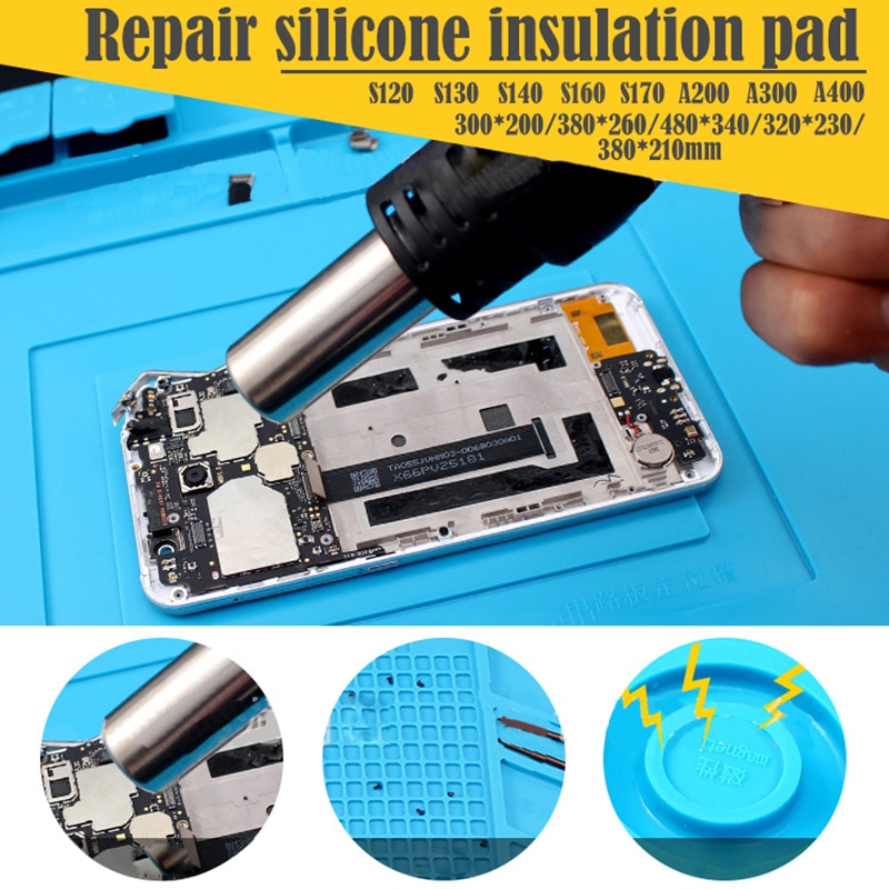 300*200mm Insulation Pad Heat-Resistant Silicon Soldering Mat Work Pad Desk Platform Solder Rework Repair Tool Station