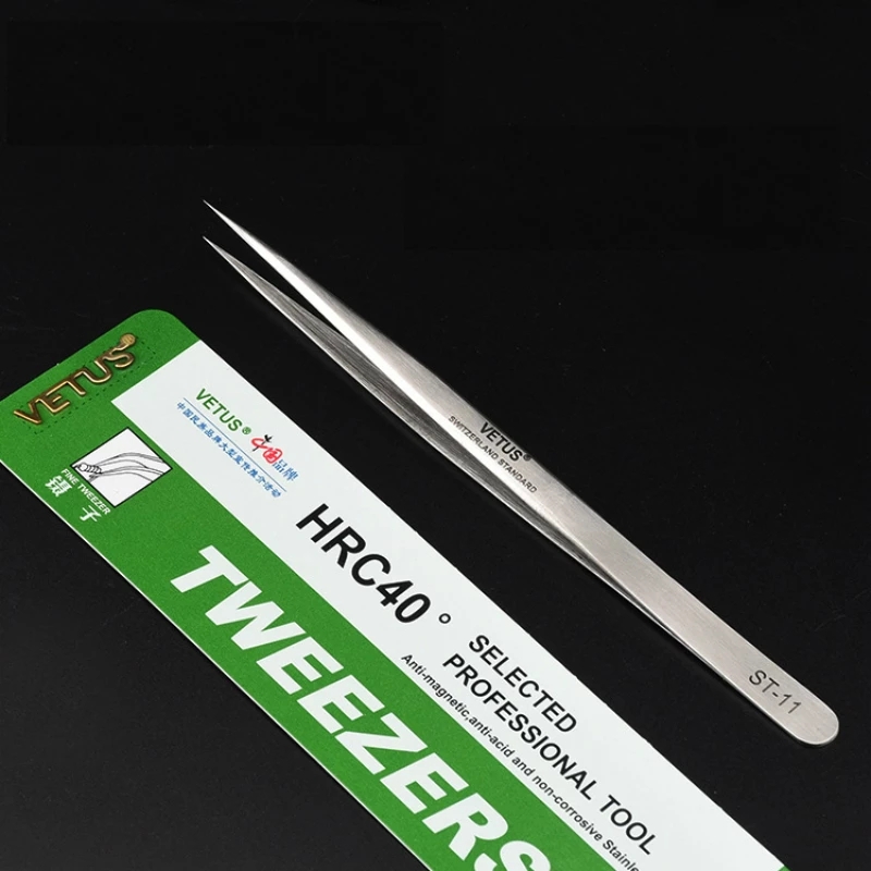 VETUS ST Series Stainless Steel Tweezers False Eyelash Extension Tweezers Anti-static Eyebrow Tweezers watchmaker tools