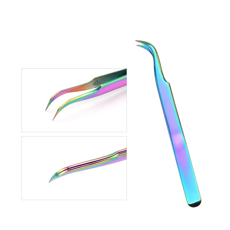 Nail Art Rhinestones Tweezers Stainless Steel Curved Straight Tweezer Nipper Picking Sequins Beads Stickers Nail Art Tool: Burgundy