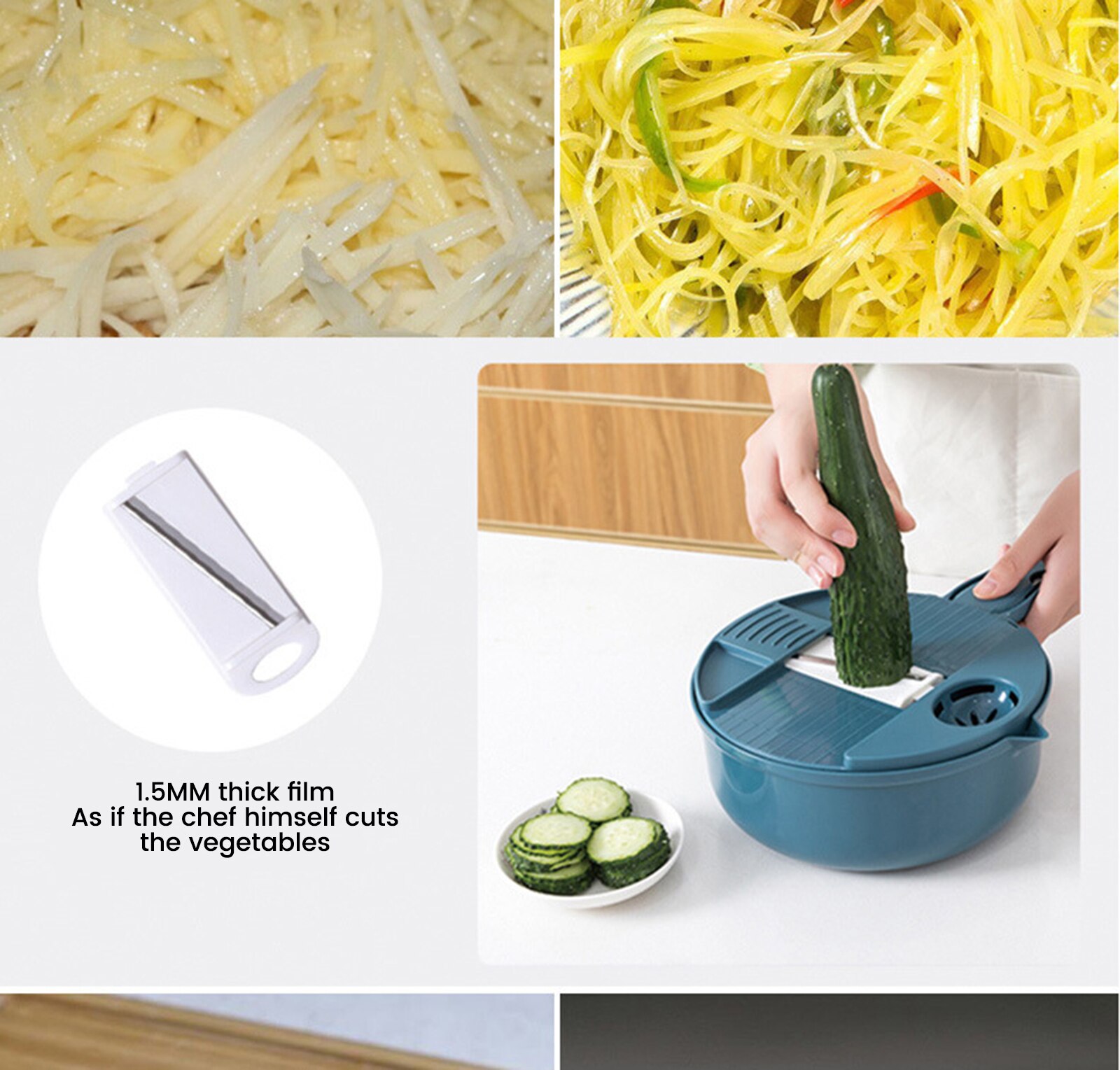 12 In 1 Multifunctional Round Vegetable Cutter Slicer Chopper Dicer Shredder Veggie Spiralizer Kitchen Manual Food Processor