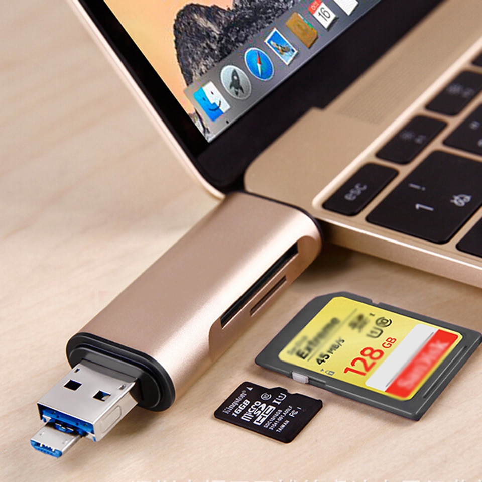 USB-C Adapter - 5 in 1 - SD/TF Kaartlezer - 3x USB 3.0