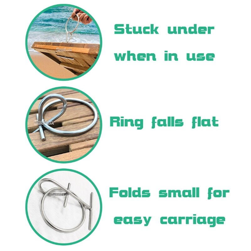 Portable Dock Cleat 316 Stainless Steel with O-Ring for Fenders, Bumpers, Mooring Line Marine Grade