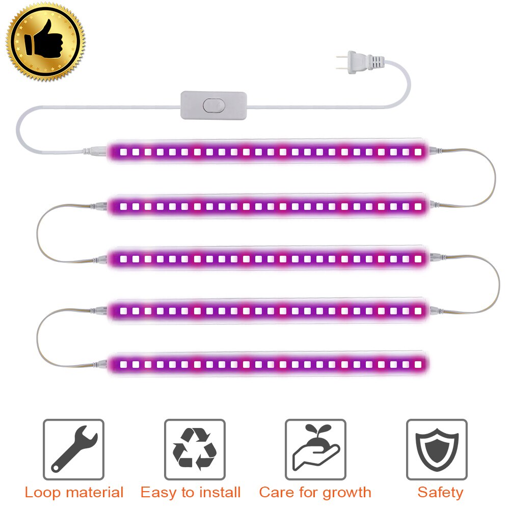 Led Grow Light Phytolamp Grow Tent Lamp For Plants Flowers Aquarium 2835 Phyto Lamp Full Spectrum For Seeding Potted Plants: D