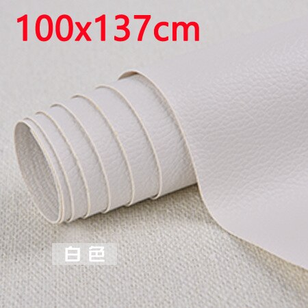 100x137cm DIY Self Adhesive Leather Patch Leather Fix Repair Fabric Stick-on PU Leather Patches Sofa Repairing Fabric Stickers: 100x137 white