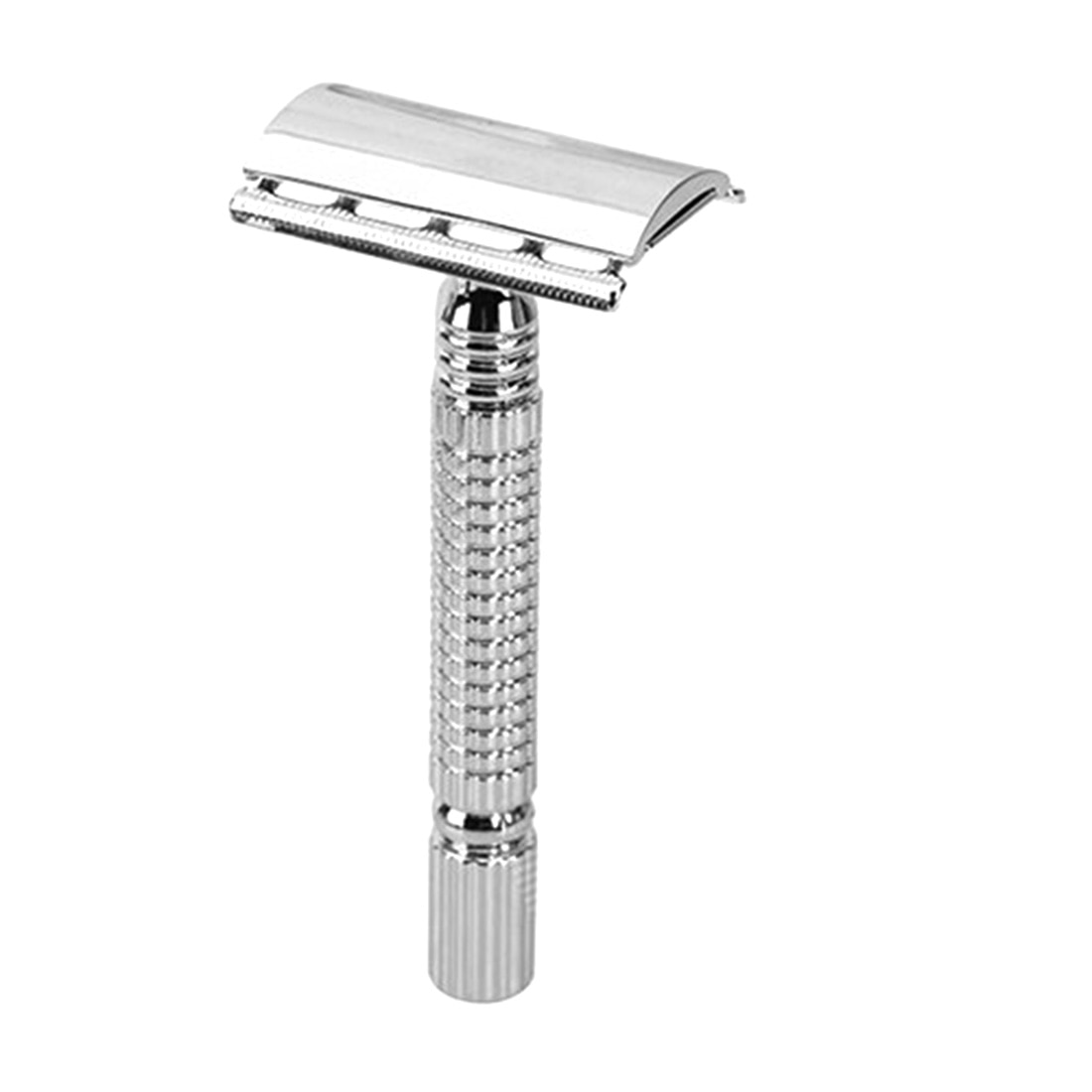 Men's Traditionele Double-Edge Blade Safety Razor Baard Zilveren Manual Scheerapparaat