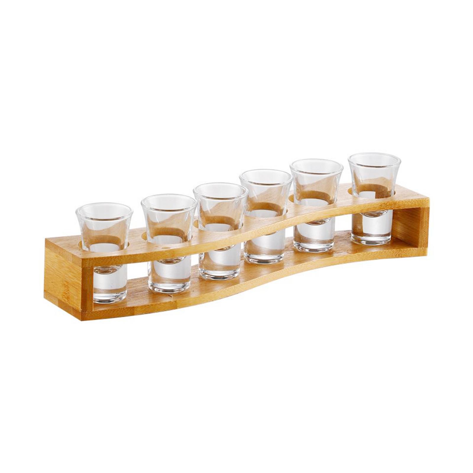 6-gaats glazen houder bekerrek barbenodigdheden accessoires organisator dienblad keukenopslag hout voor club party bar
