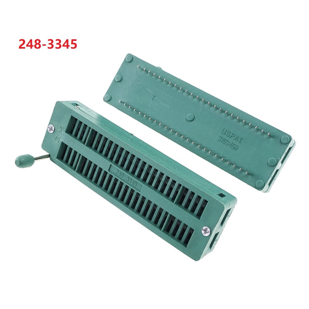 1Pcs Zif Ic & Component Socket Test Tool Universele Zip Dip 48 Pin Lock Seat Pitch 2.54 Mm Druk-Fit Dual Rijenafstand 15.24