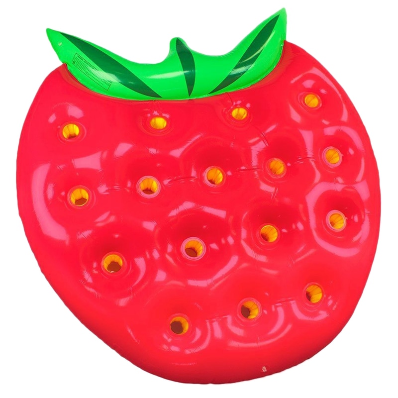 Strawberry Pool Float 156X148cm Jumbo Fruit Inflatable Lounger - Funny Food Theme Swimming Pool Party Accessory 6P Fruit: Default Title