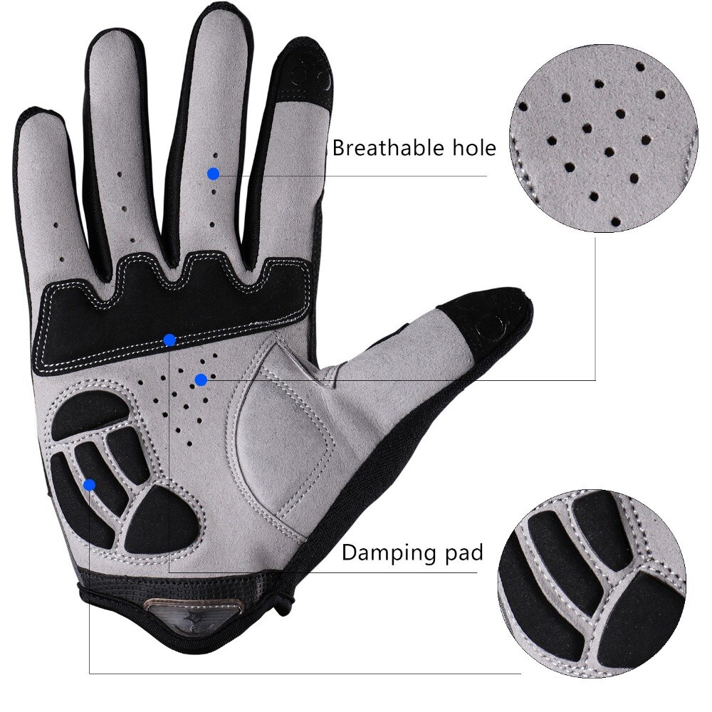 ROCKBROS gants de cyclisme éponge Pad doigt Long gants de moto pour vélo VTT gant écran tactile gants de VTT