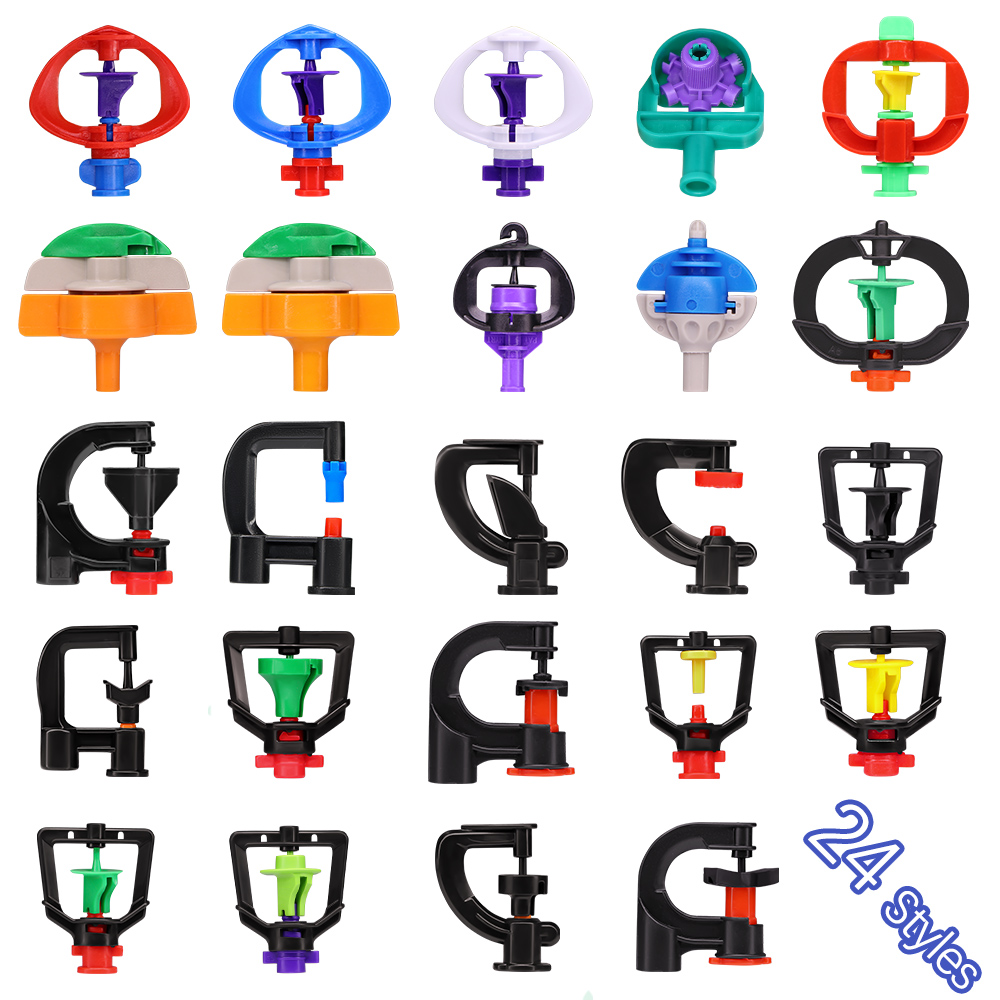 Irrigatori per micro irrigazione da giardino fai-da-te in stile 24 mini spruzzatori per sistema di irrigazione per prato agricolo rifrazione ugello rotante automatico