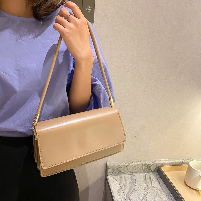 Popular Mini Retro Shoulder Bag Women Messenger Handbags PU Leather Street Casual Solid Zipper Subaxillary Women's handbags