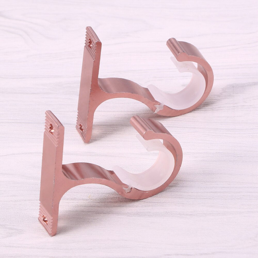 2 st gardinstång aluminiumlegering tjock enkelfäste toppmonteringsfäste (rosa guld)