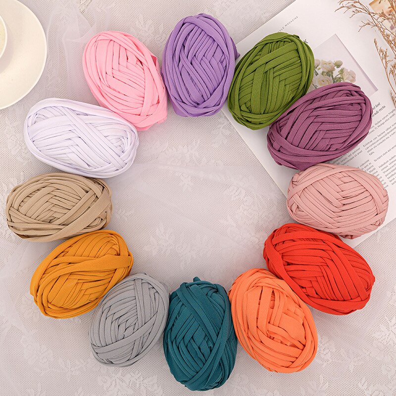 Neemoy100g/ball Colorful Cloth Strip Yarn Hand Knitting Crochet Thread for DIY Handmade Cushion Carpet Line Coarse Yarn