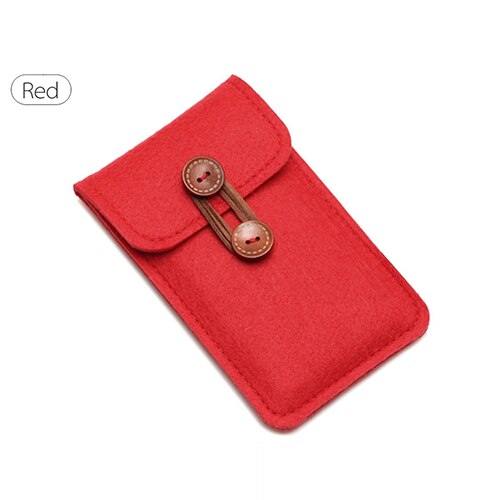 Cartera de fieltro de lana hecha a mano para iPhone 8 Plus 5,5 pulgadas funda para iPhone 6S 7 8 4,7 pulgadas bolsas móviles bolsas de teléfono funda transparente: For iPhone 7 Plus / Red