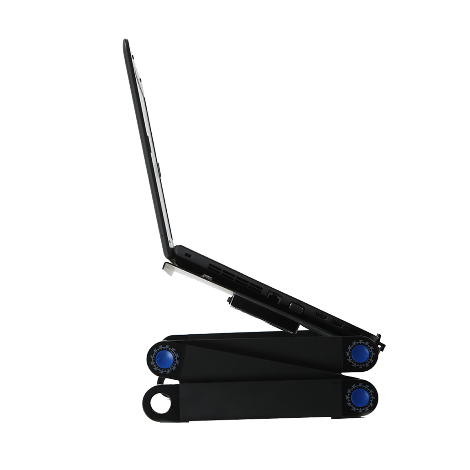 Aluminium Adjustable Laptop Stand Lightweight Portable Laptop Table Office Laptop Riser Standing Desk with 2 Cooling Fans