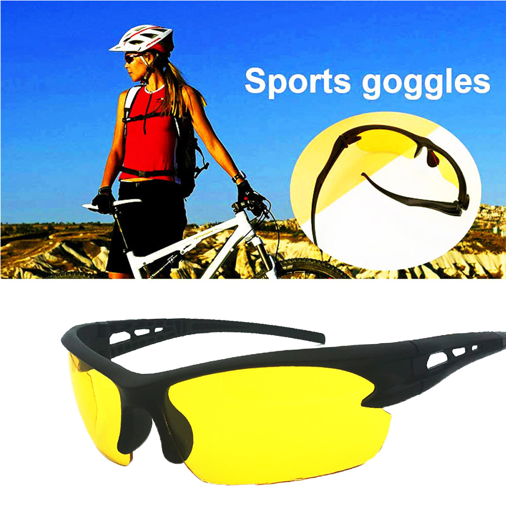 Night Vision Glasses For Driving Protective Gears Goggles Yellow Lens Ultra light Frame Sunglasses Anti-glare Cycling Glasses