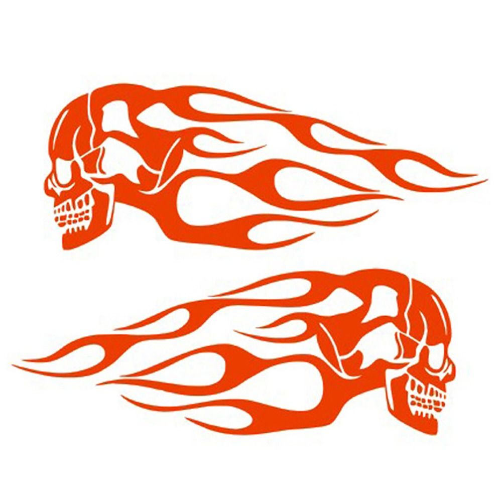 Calcomanías de calaveras de llama para motocicleta, adorno 3D, pegatinas para tanque de combustible, decoración para casco, accesorios universales para coche y moto, 2 unidades por juego: Lavanda