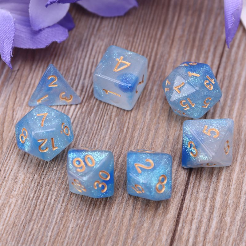 7 stücke D20 polyedrisch Würfel funkeln Doppel Farben 20 Seitige Würfel Tisch Brettspiel