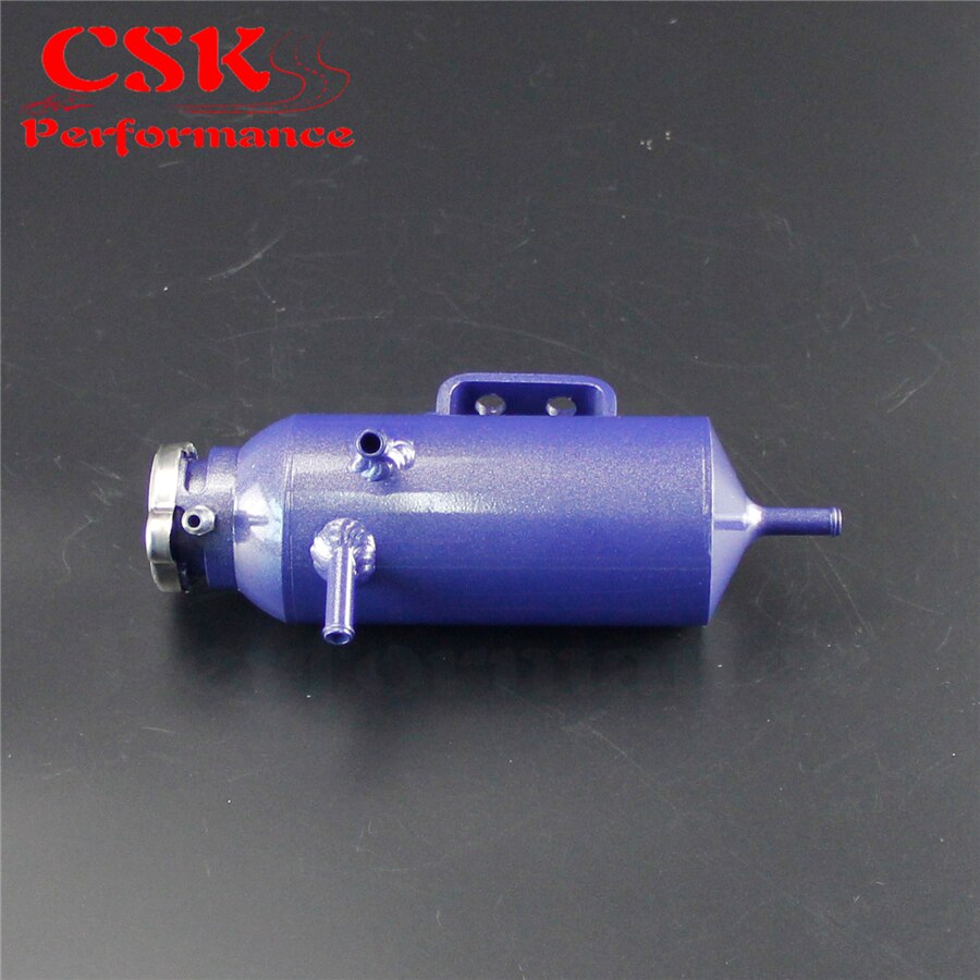 Aluminum Oil Catch Can Reservoir Tank with Breather Filter baffled Blue