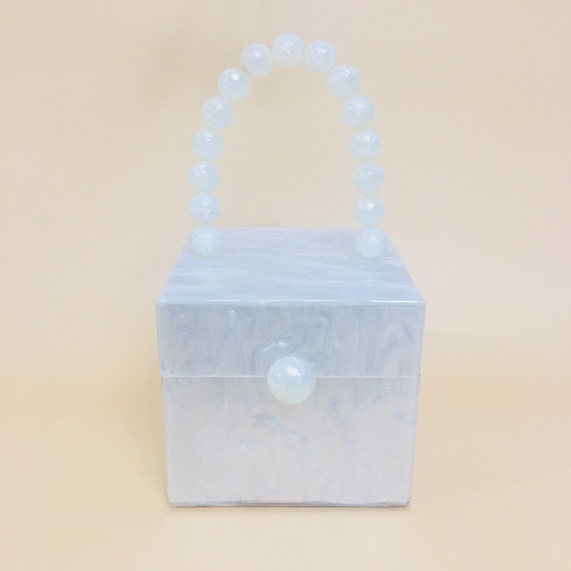 marbrure blanc acrylique sac à main boîte embrayage sacs à main de luxe femmes Bgas concepteur messager plage voyage été acrylique sacs à main: 2