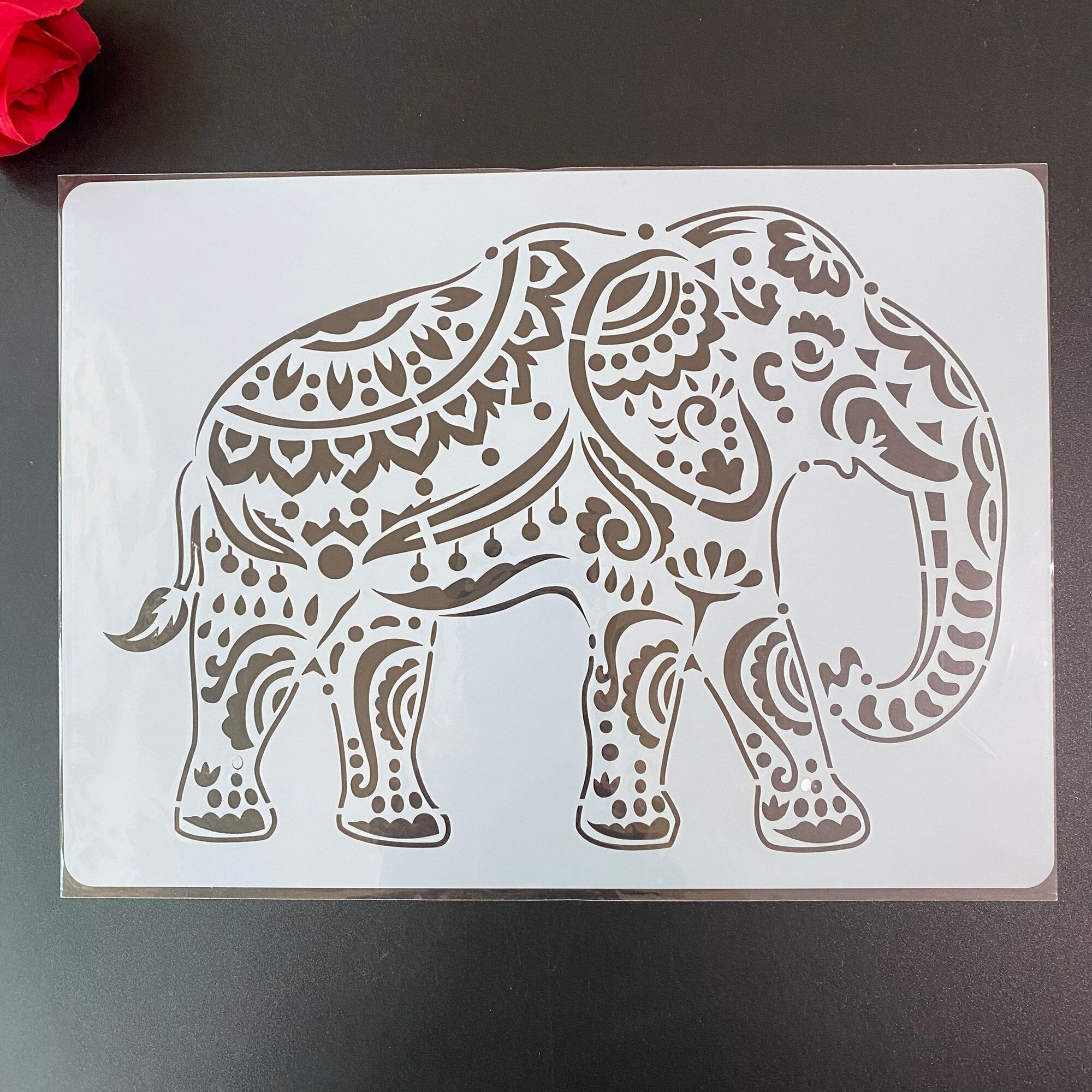 4 Stks/set A4 Mandala Olifant Stencils Schilderij Kleuring Embossing Scrapbook Album Decoratieve Template Stencil Cn (Oorsprong)